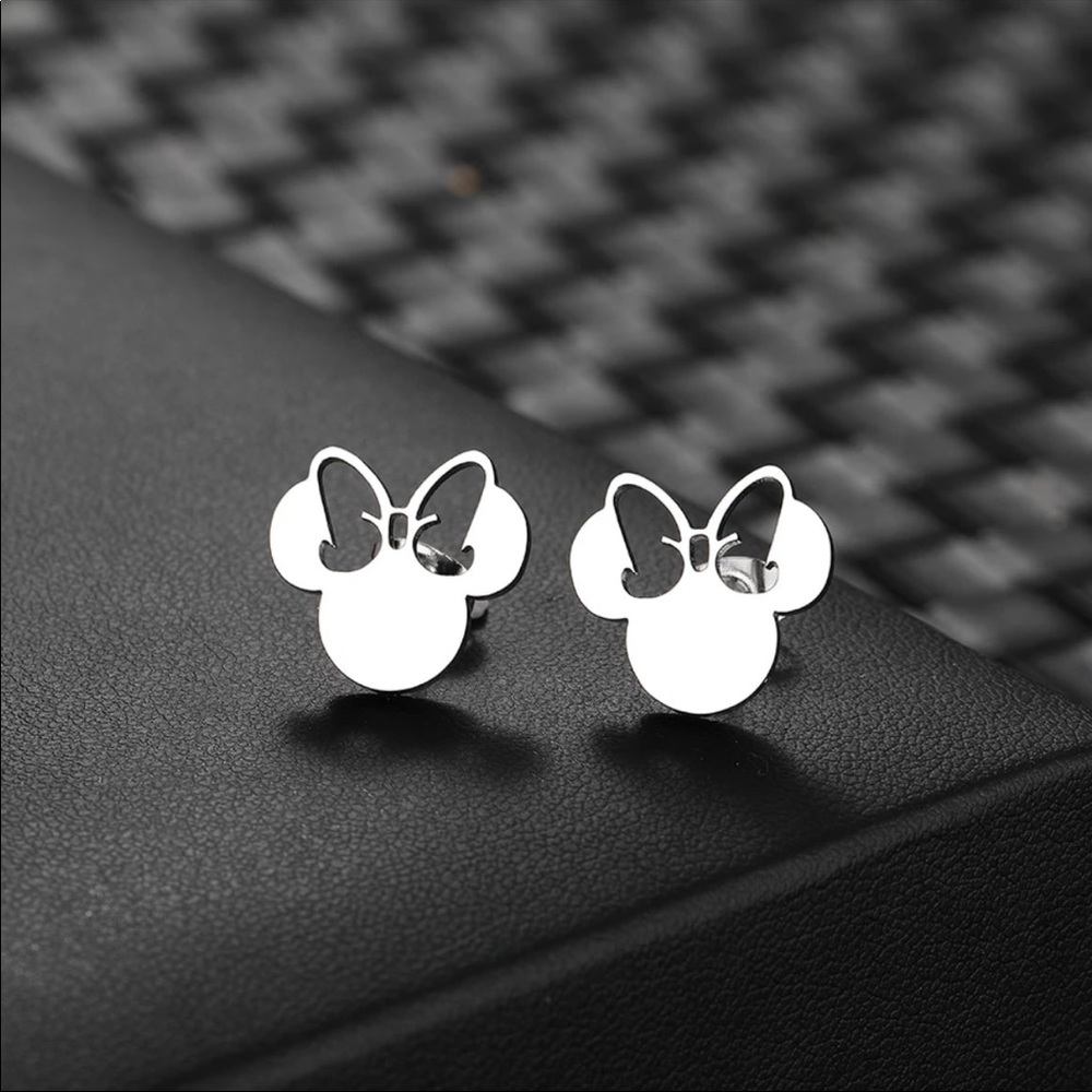 SILVER - MINNIE Stainless Steel Stud Earrings With Gift Bag